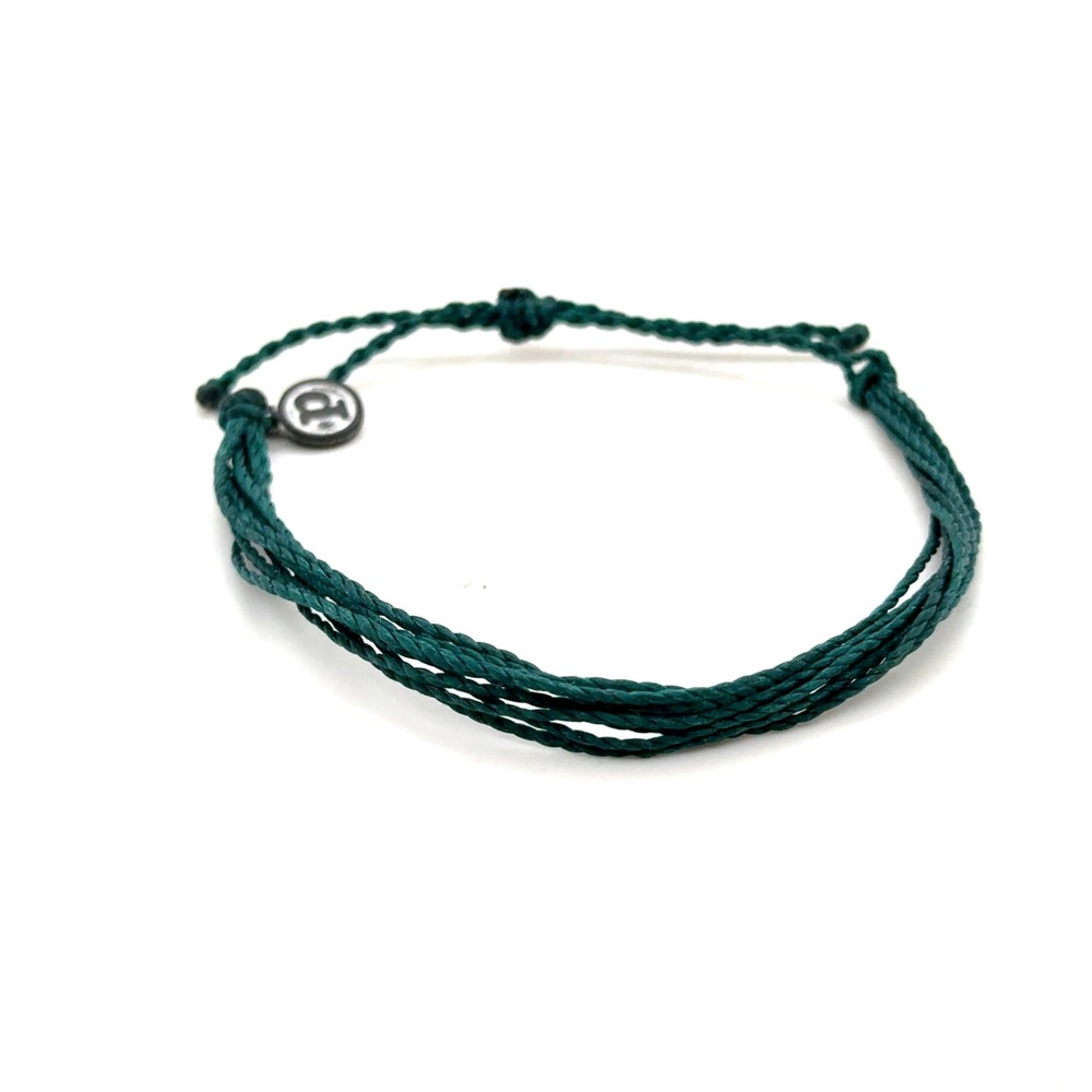 Pura Vida Original Cord Bracelet Teal Green Adjustable Waterproof Beach Jewelry